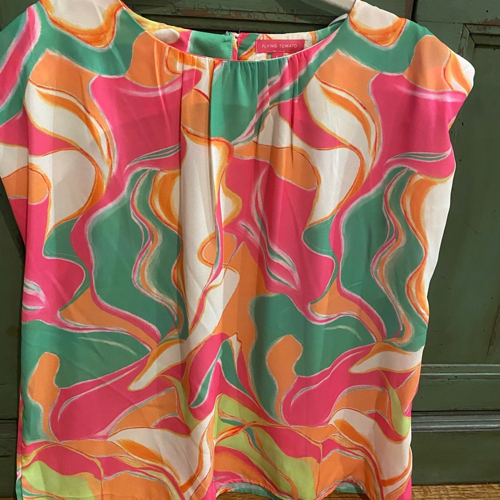 Flying Tomato Colorful Swirl Blouse